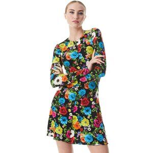 Alice + Olivia Delora Flower Garden Paneled Mini Dress 2 NWT $375